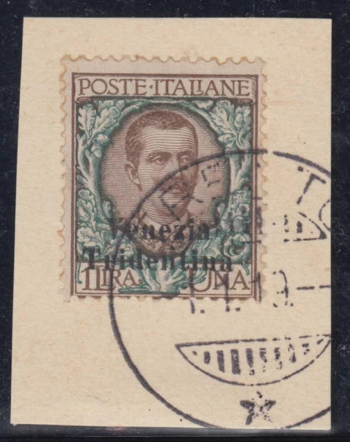 Italy 1918 - Venezia Tridentina Sass.n.27 with certificate cv 400$ used on piece