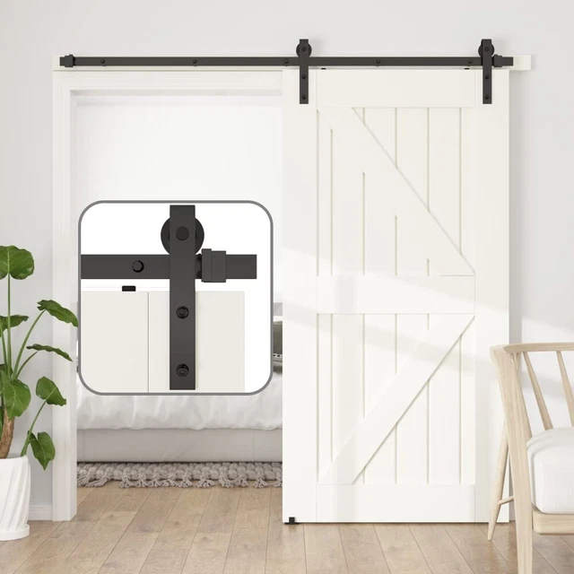 SANKEYTEW 6ft Single Door Barn Door Hardware Kit Heavy Duty Barn Door Track KIT