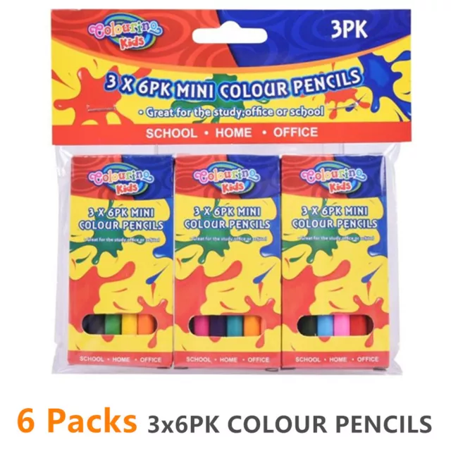 108x Mini Colour Pencils Colouring Arts Craft Drawing School Birthday Kids Party