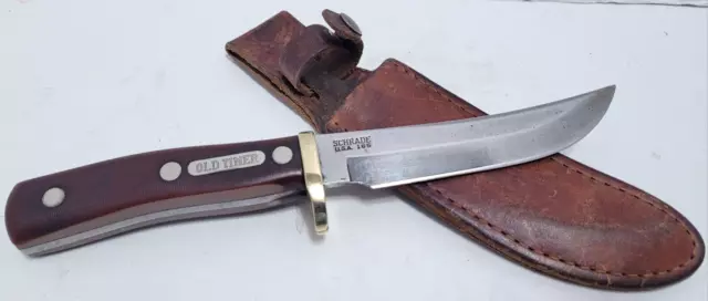 Vintage Schrade Oldtimer 165 Hunting Knife W/Sheath