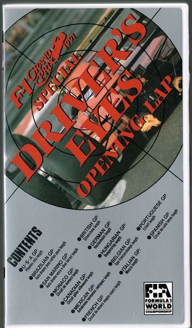 VHS/DRIVER'S EYES/OPENING LAP/1991 F1 Onboard Camera Collection Q1 £43. ...