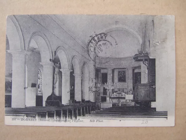 Cpa Dornecy (58) Interieur De L'eglise.