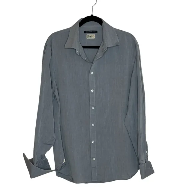 John Varvatos USA Cotton Dress Shirt Size 16 1/2 L Gray French Cuffs