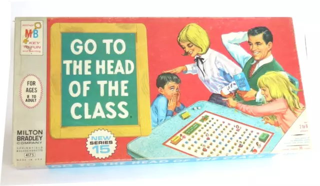 VINTAGE SPIEL GAME GO TO THE HEAD OF THE CLASS MB MILTON BRADLEY 60er JAHRE