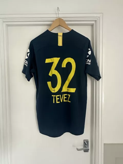 Boca Juniors Argentina Large Mens Nike Football Shirt Tevez 32