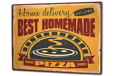 Tin Sign XXL Kitchen Pizza metal plate plaque