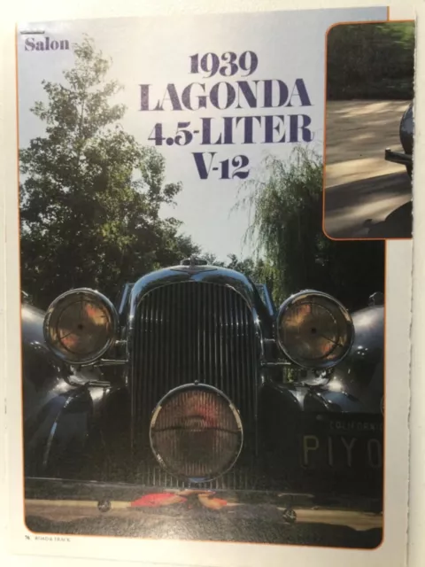 LLLArt20 Vintage Article Salon 1939 Lagonda 4.5 Liter V-12 7 page