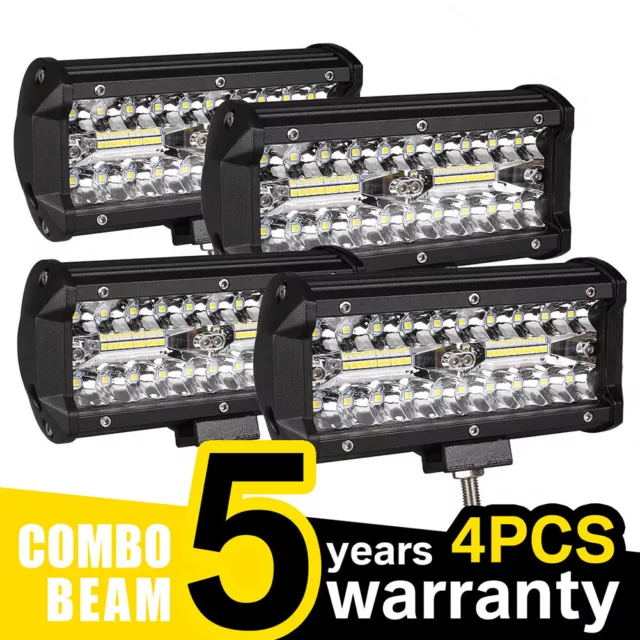 4x 7inch LED Work Light Bar Flood Spot Lights Driving Lamp Offroad Car Truck SUV