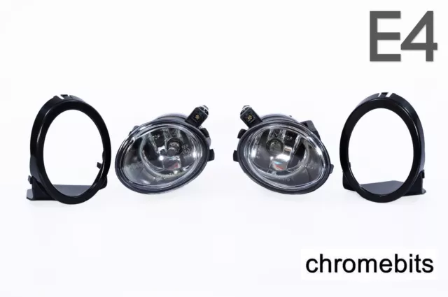 For Bmw E46 E39 M Sport M3 M5 Fog Lights Lamps Grilles Set Pair + Hb4 Bulbs