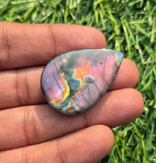 Lot De Cabochons De Labradorite Naturelle Ovale - Taille 8x6x4 Mm - Plus De 25 Pièces