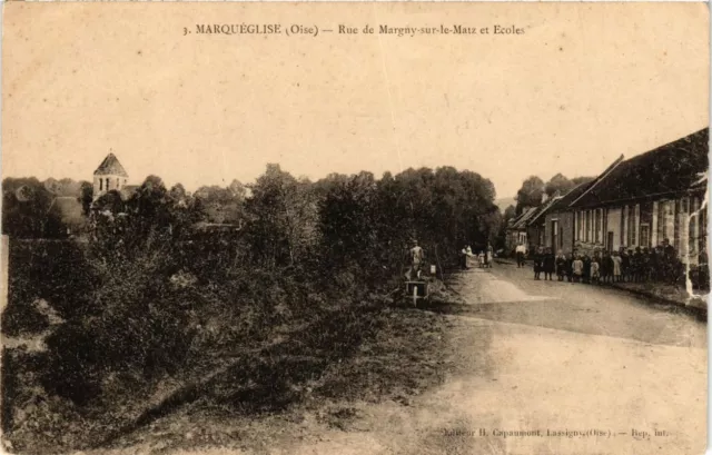 CPA MARKED Church Rue de MARGINNY-sur-le-MATZ and School (377256)