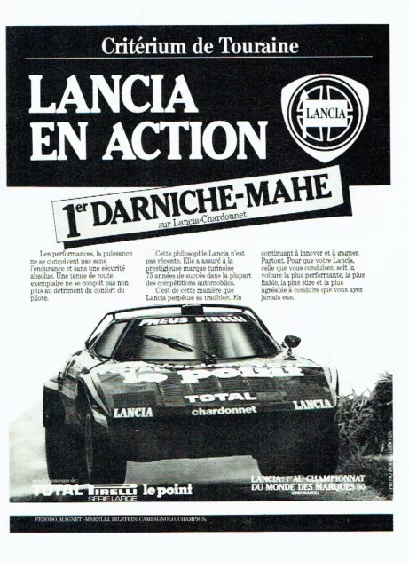 PUBLICITE ADVERTISING  016  1981  Lancia  critérium Tourraine Darniche -Mahe