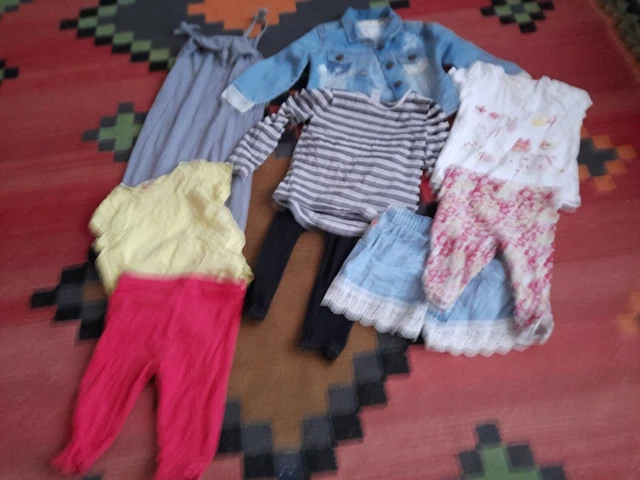 Baby girl clothes bundle 12 to 18 months 9 items George Mothercare TU Mantaray