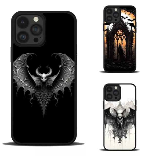 For Apple iPhone For Samsung Deluxe Tough Case gothic horror black Bats