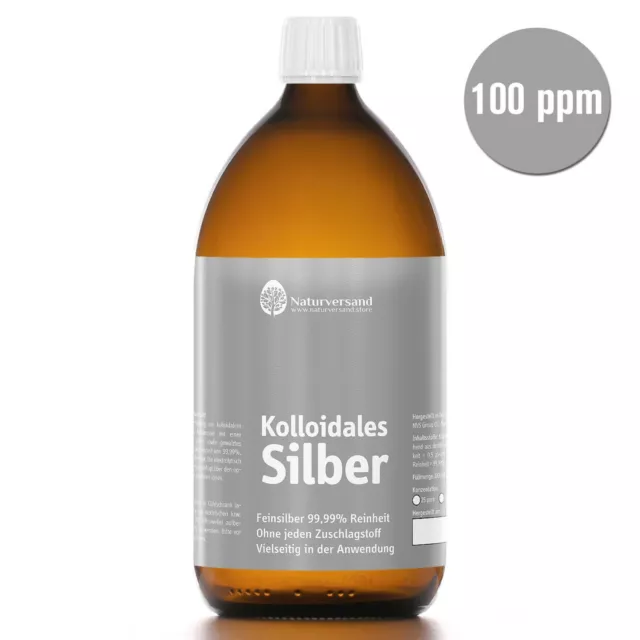Kolloidales Silber (Silberwasser) 3x 1000ml (3 Liter), hoch konzentriert, 100ppm 3