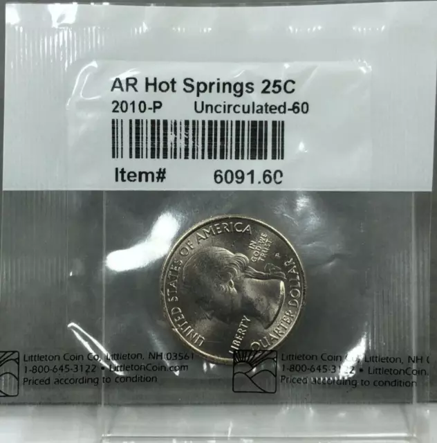 2010 P Arkansas Hot Springs Uncirculated 25C Quarter Littleton Coin