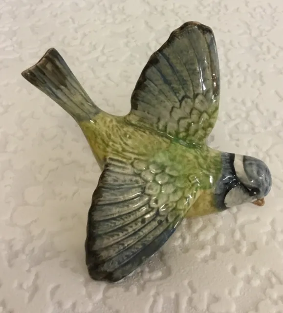 Vintage Beswick Blue Tit Bird Wall Plaque 705 Perfect Condition 11cm Tall