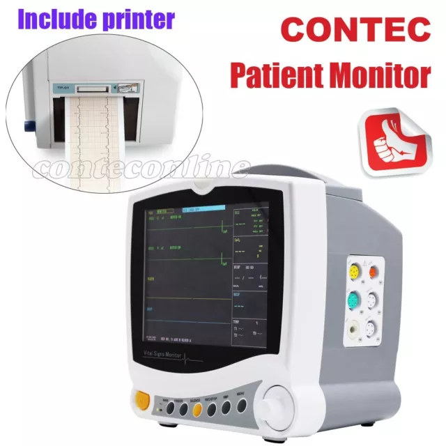 CONTEC ICU Multi-Parameter Vital Signs Patient monitor Cardiac Machine,printer