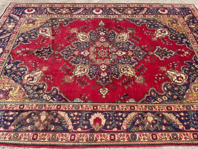 7x10 COLORFUL ORIENTAL RUG ANTIQUE HAND-KNOTTED WOOL blue handmade vintage 8x10 7x10 COLORFUL ORIENTAL RUG ANTIQUE HAND-KNOTTED WOOL blue handmade vintage 8x10