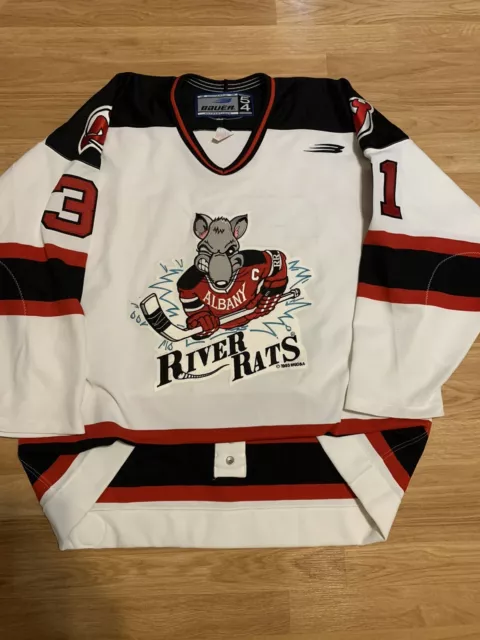 Albany River Rats game worn jersey AHL 03-04 New Jersey Devils NHL 56 COA