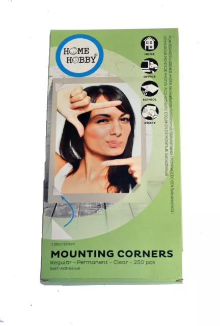 Photo Corners 32mm Permanent Clear Self-Adhesive Photo Corners 32mm x 250 by 3L