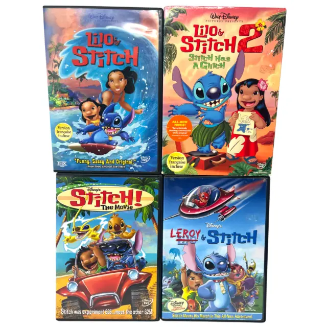 Walt Disney's Lilo & Stitch 1 2 3 4 DVD Lot Good Condition!!!