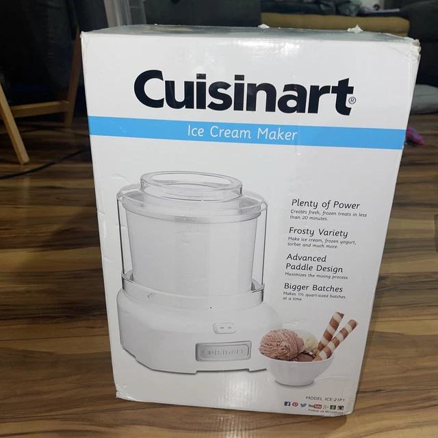 CUISINART ICE21P1 1.5QUART Ice Cream and Sorbet Maker White 39.99