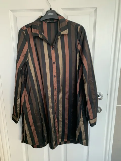 ELEMENTE CLEMENTE Black stripe Shirt Dress / Tunic Size 2 OSKA