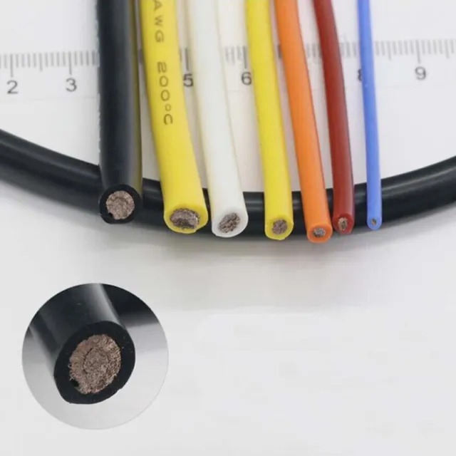 12-30AWG Silicone Stranded Flexible Cable Wire Gauge 0.08mm Tinned Copper Wires 3