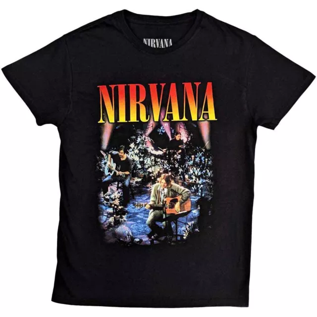 Official Kurt Cobain Unplugged Nirvarna Mens T Shirt Black Kurt Cobain Tee