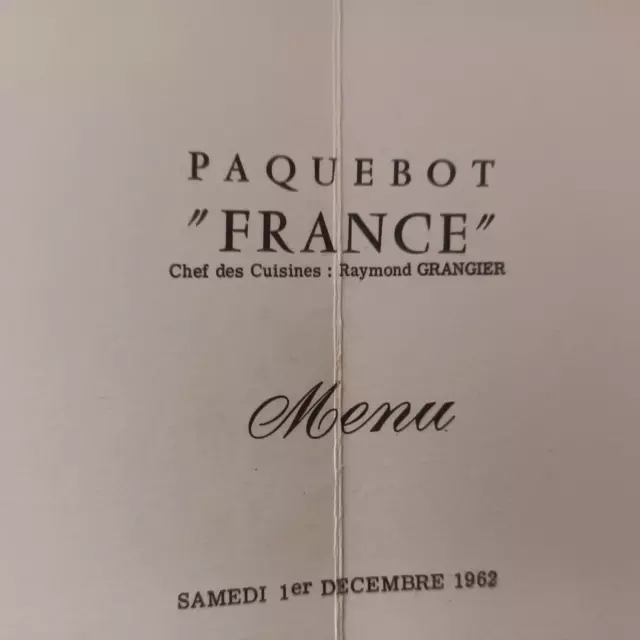 Menu Paquebot France 1962 Michel CIry Chef : Raymond Grangier CGT