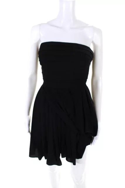 Rachel Rachel Roy Women's Strapless Pleated Mini Dress Black Size 0