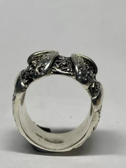 Silver Plated Solid Heavy Romany Belt Buckle Ring Sizeable To Order 2