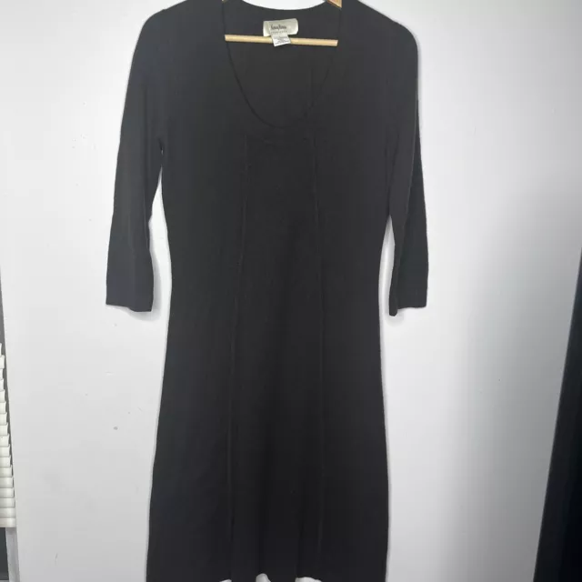 Neiman Marcus Brown 100%Cashmere 3/4 Sleeve Sweater Dress Size Small