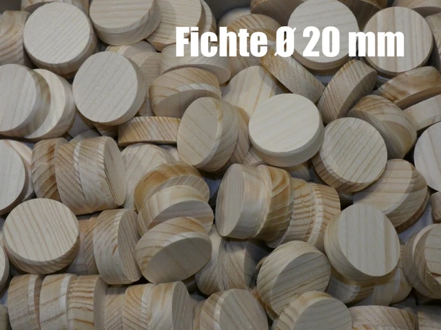 Querholzplättchen Fichte Facett Holzscheiben Ø 20 mm Konusplättchen