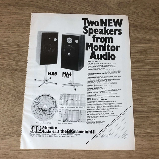 Tweeter Monitor Audio Série MA – 8 Ohms, D'origine, Testé Et Garanti 1 An