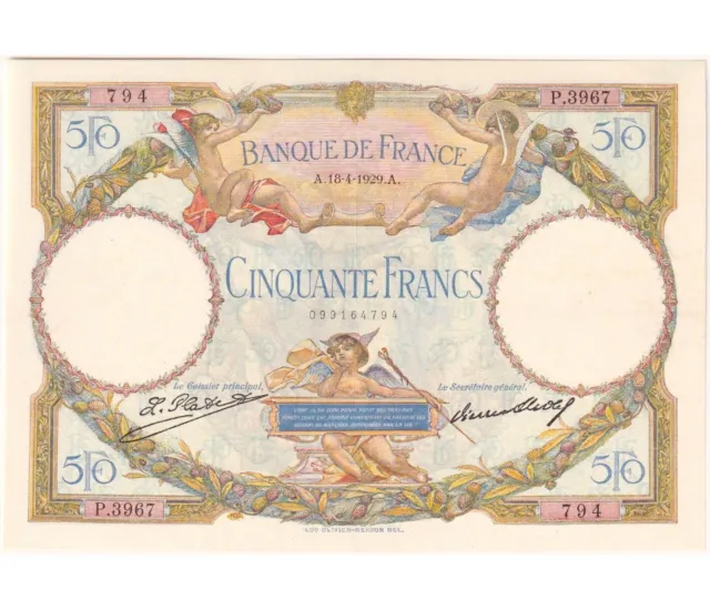 #6711- 50 Francs Luc Olivier Merson 1929 F.15.3  Condition : XF