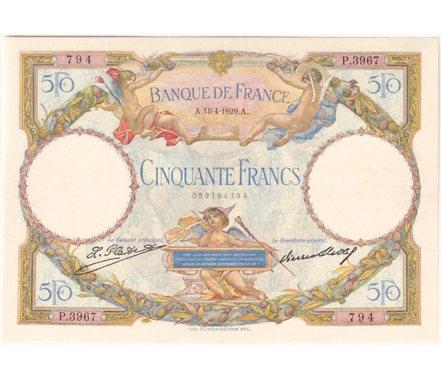#6711- 50 Francs Luc Olivier Merson 1929 F.15.3  Condition : XF