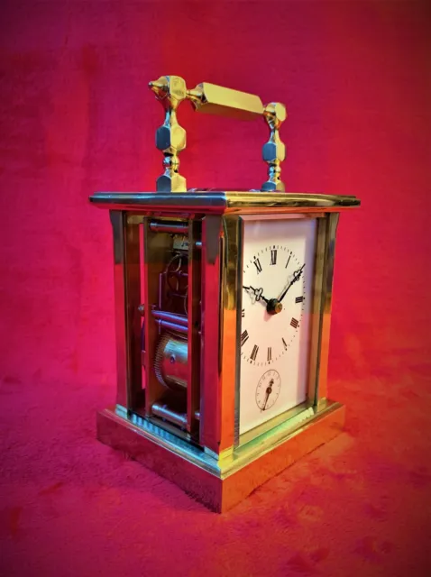 Very Heavy 3 kg Vintage Old French Striking Carriage Clock with Alarm 3