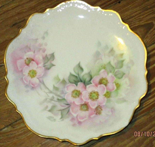 C T Carl Tielsch Germany Plate Wild Roses 8" C T Carl Tielsch Germany Plate Wild Roses 8"