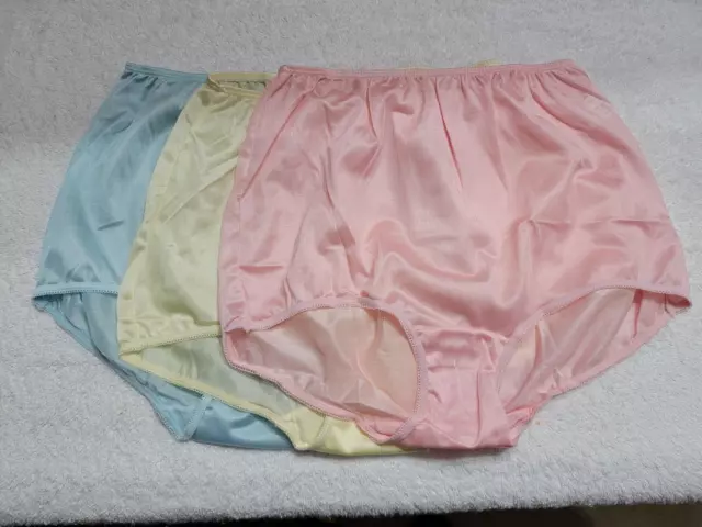 x6 Women Panties Nylon Hi Briefs Vintage Style Sissy Knickers Underwear  Size L