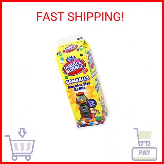 Dubble Bubble Gumball Machine Refill Carton - Bulk Bubblegum Balls - .625 Inch A