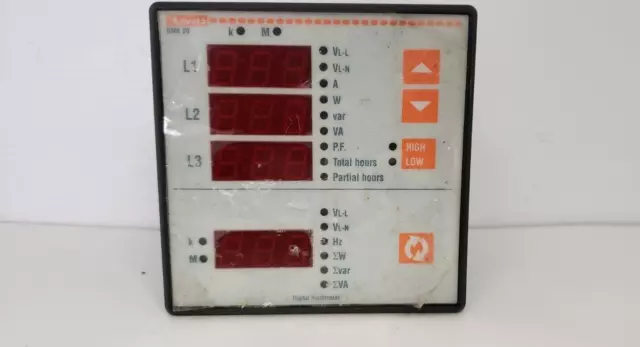 LOVATO DMK20 DIGITAL MULTIMETER, 208-240VAC, 50/60Hz, 2.5W