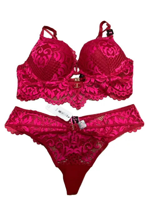 La SENZA, Intimates & Sleepwear, La Senza 2piece Red Bra 34b Red Lace  Garter Size Medium