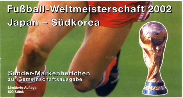 Bund Heftchen "Gemeinschaftsausgabe Fußball-WM 2002" Joint Issue, postfrisch