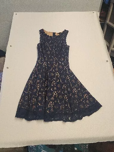 City Studios Juniors’ Navy Blue Lace Fit & Flare Mini Dress, Size 1