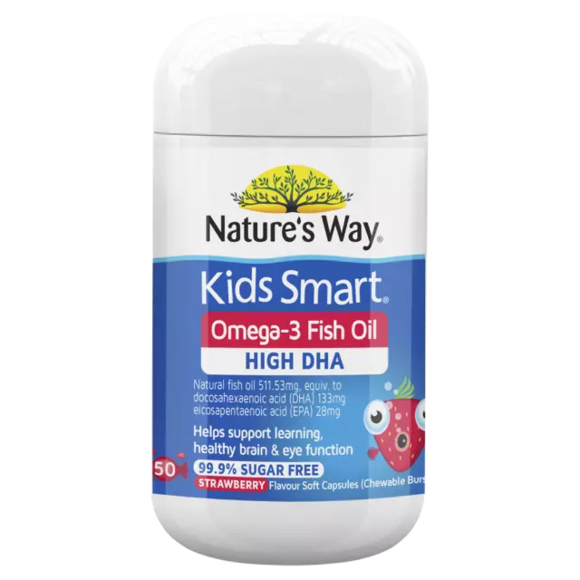 Nature's Way Kids Smart Omega-3 Fish Oil 50 Soft Capsules - Strawberry Natures