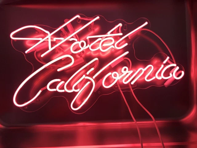 HOTEL CALIFORNIA NEON Sign Lamp Light Acrylic 20"x15" Red With Dimmer