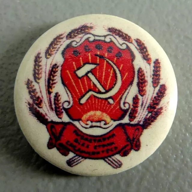 Hammer & Sickle Communist Russian Soviet Socialist Cause Pinback Button Badge