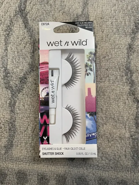 Wet n Wild False Eyelashes & Glue Set-SHUTTER SHOCK-New In Box